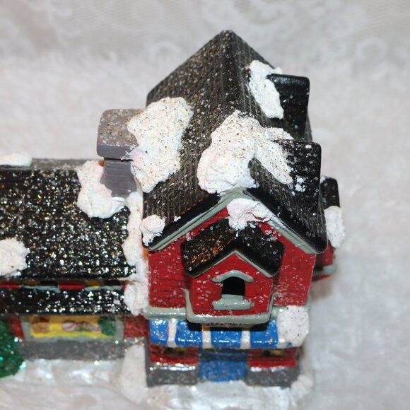 Christmas Village Toy Shop w/hole in base for light hand-painted beautiful - Picture 6 of 7